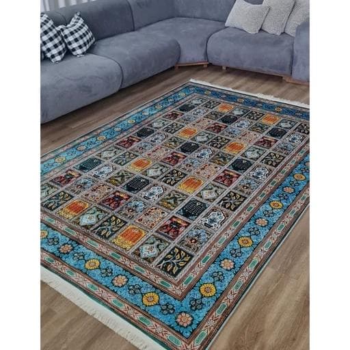 فرش ماشینی چاپی | فرشینه هازان ترک طرح سنتی خشتی (پس کرایه)