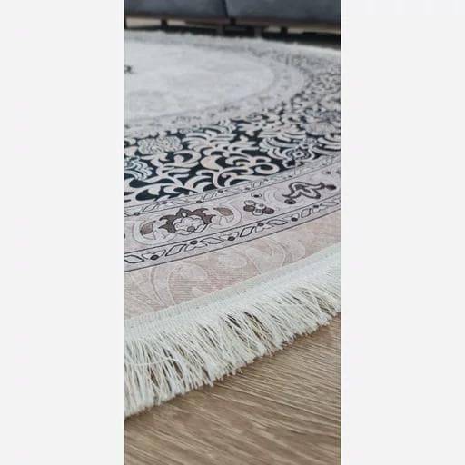 فرش ماشینی چاپی | فرشینه بیضی هازان ترک مدرن کد b51 (پس کرایه) — تصویر ۴