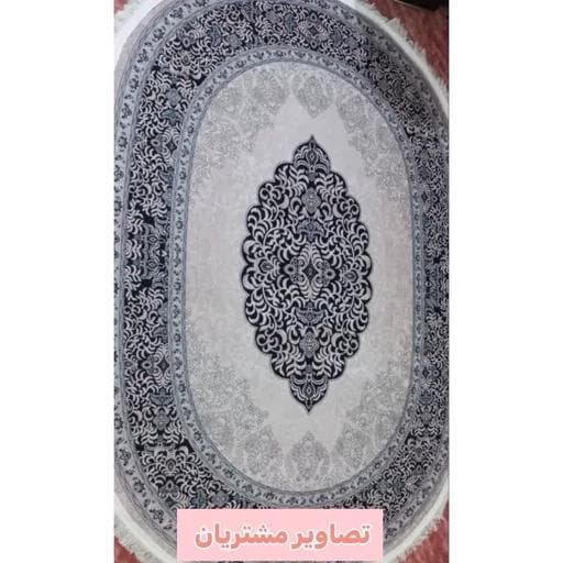 فرش ماشینی چاپی | فرشینه بیضی هازان ترک مدرن کد b51 (پس کرایه) — تصویر ۳