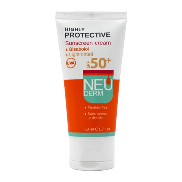 کرم ضد آفتاب نئودرم برای پوست خشک و معمولی با رنگ بژ روشن 50ml