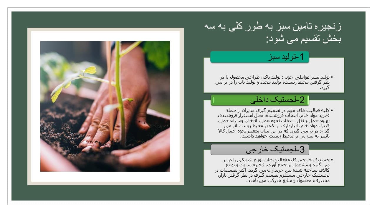 پاورپوینت زنجیره تامین سبز | زنجیره تامین پایدار (2928) — تصویر ۳