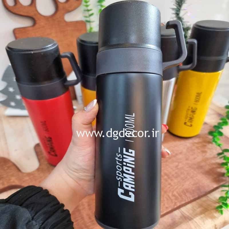 فلاسک داخل استیل کمپینگ با دو لیوان — تصویر ۶