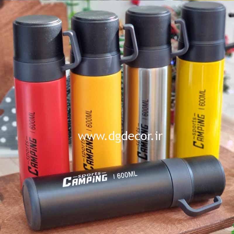فلاسک داخل استیل کمپینگ با دو لیوان