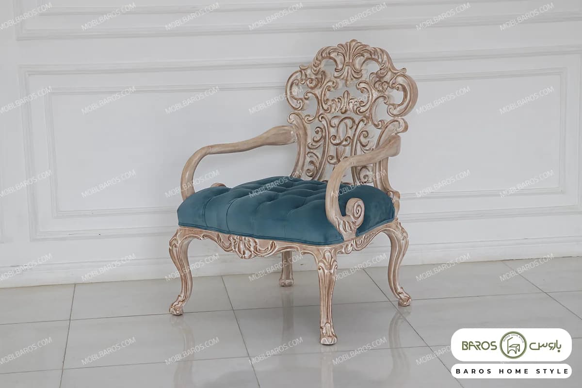 مبل سلطنتی کلاسیک کینگ به همراه بنچ — تصویر ۶