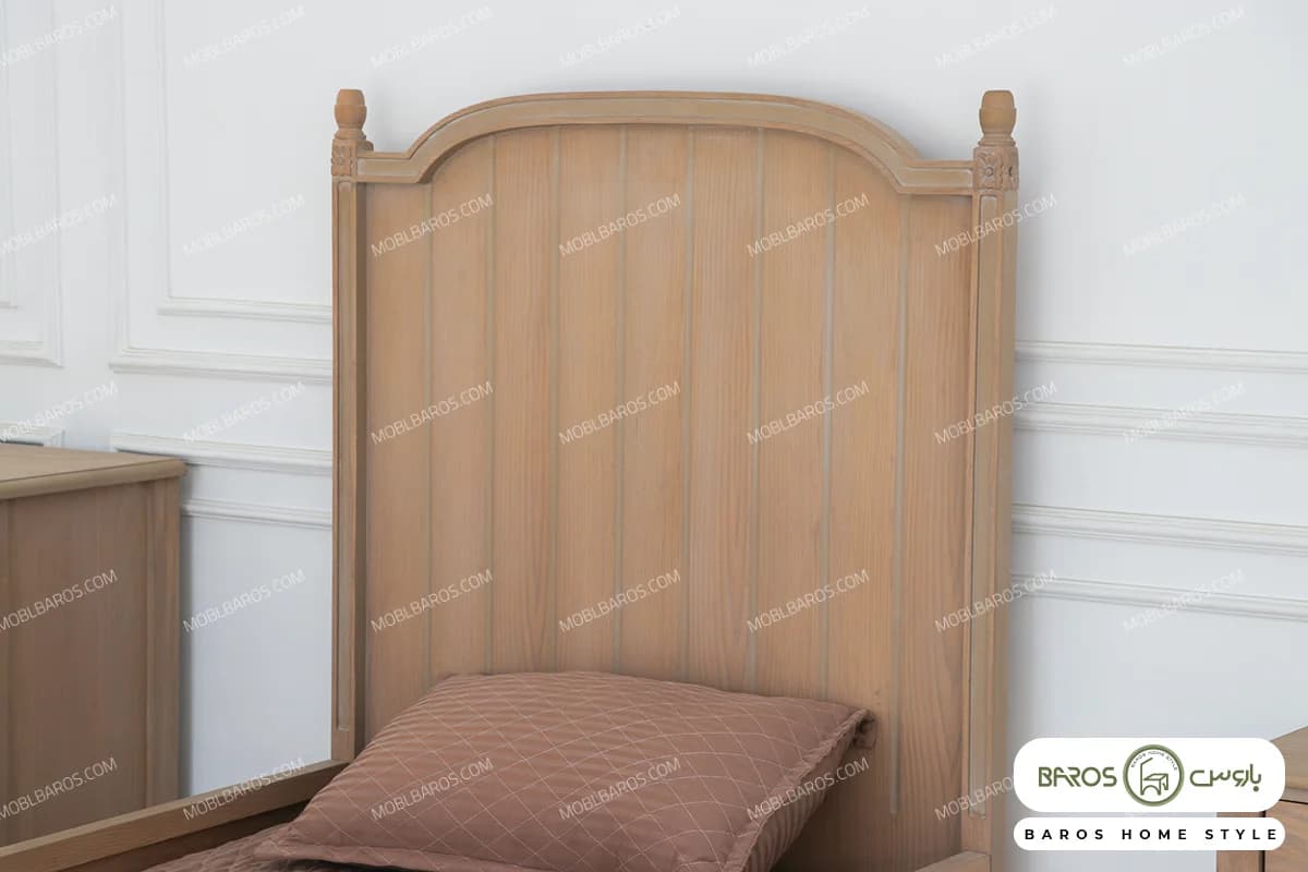 سرویس خواب تکنفره و نوجوان چوبی کاجی کد ۲ — تصویر ۴