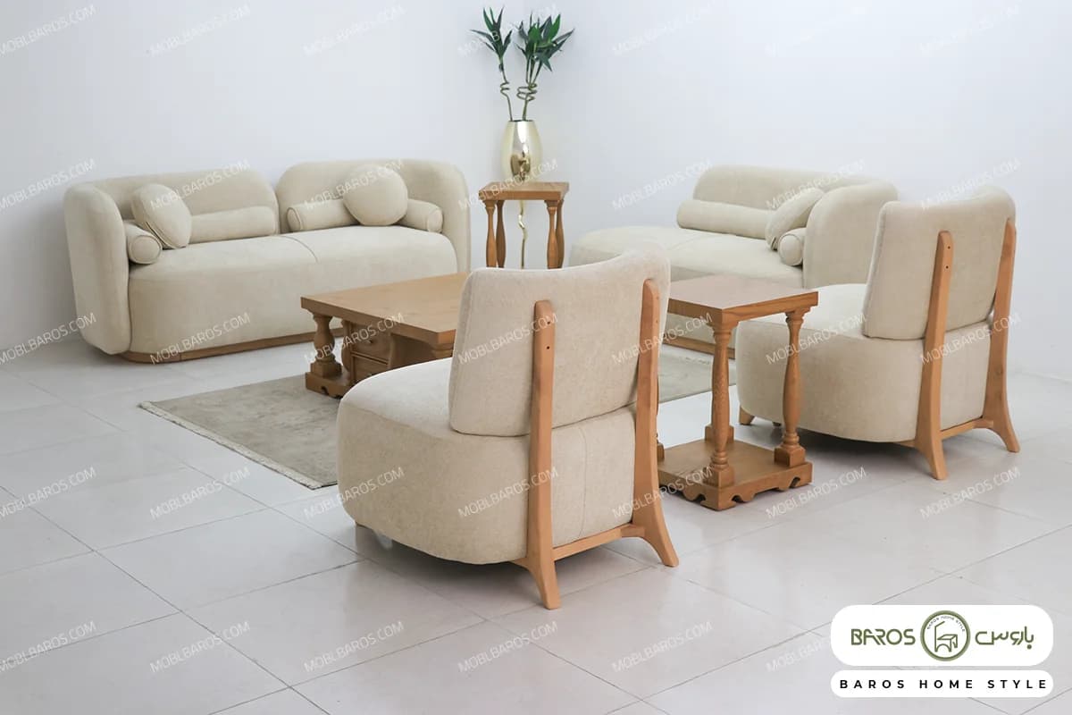 مبل راحتی نرم و جذاب ۸ نفره بلوط