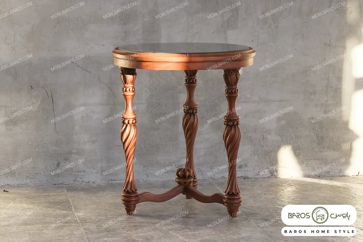 مبل کلاسیک کاجی و کاناپه گندم — تصویر ۴