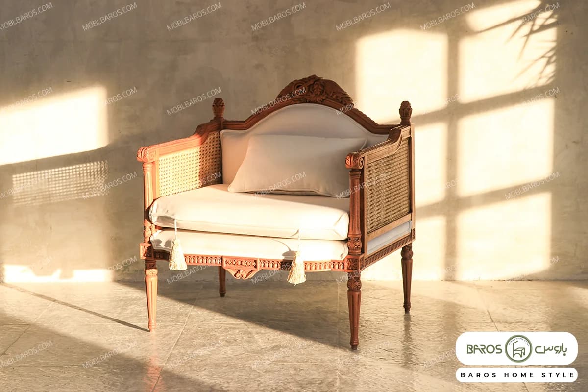 مبل کلاسیک کاجی و کاناپه گندم — تصویر ۶