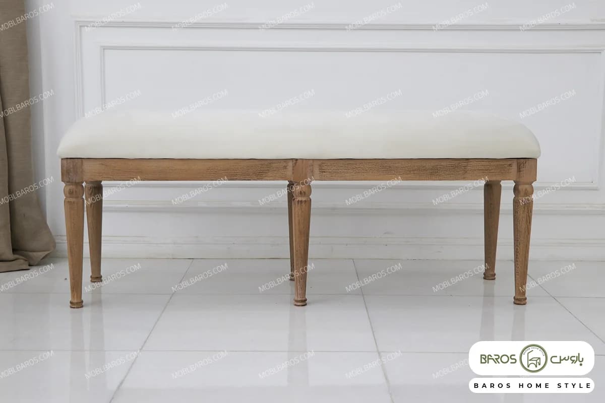 بنچ پایه چوبی لویی کد ۲ — تصویر ۳