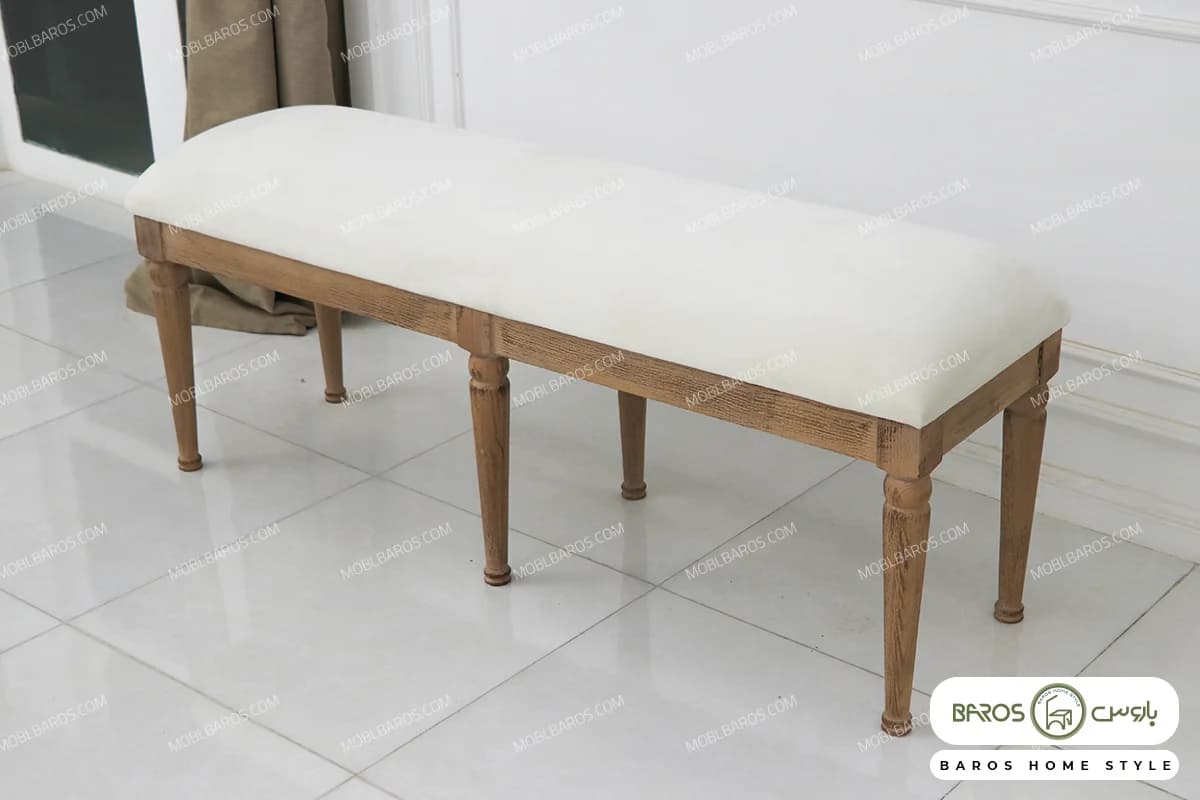 بنچ پایه چوبی لویی کد ۲ — تصویر ۵