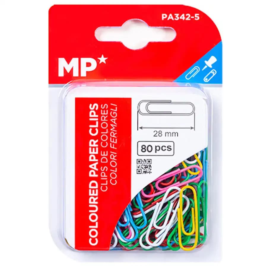 گیره کاغذ رنگی MP بسته 80 عددی