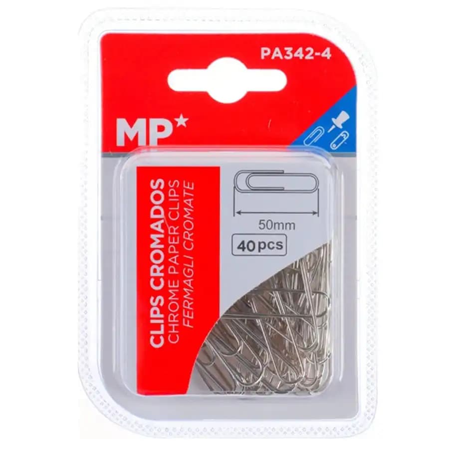 گیره کاغذ نقره‌ای MP بسته 40 عددی