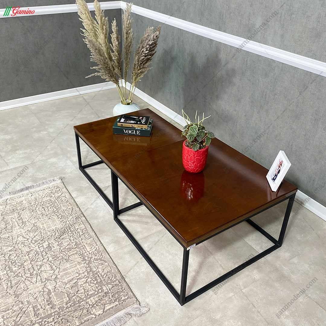 جلو مبلی چوبی و فلزی ساده مدل j102 — تصویر ۳