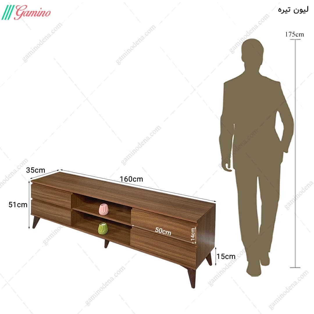 میز تلویزیون مدرن ساده و شیک کشو دار مدل دموی — تصویر ۸
