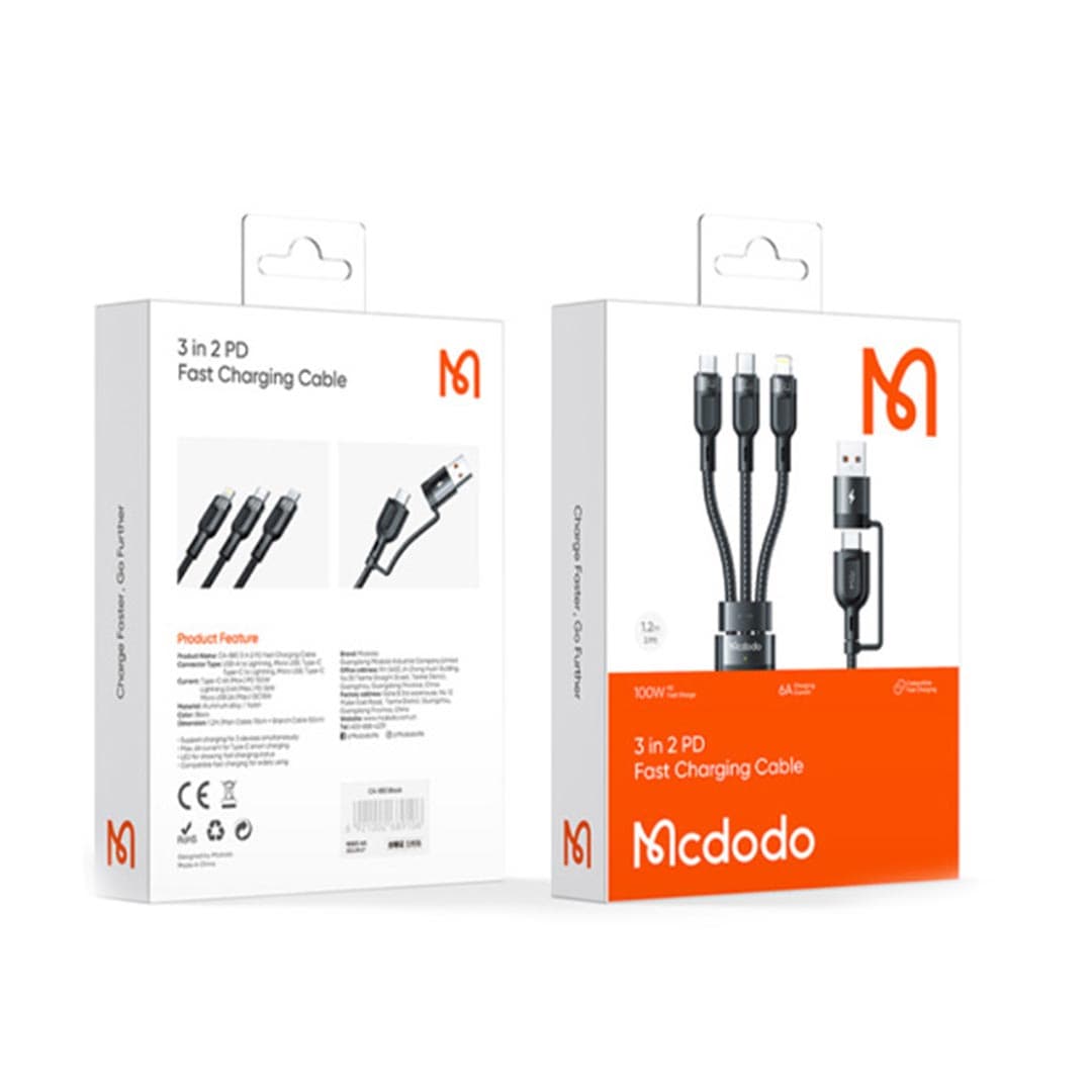 کابل شارژ سریع 6 کاره 100 وات مک دودو مدل Mcdodo CA-8800 — تصویر ۲