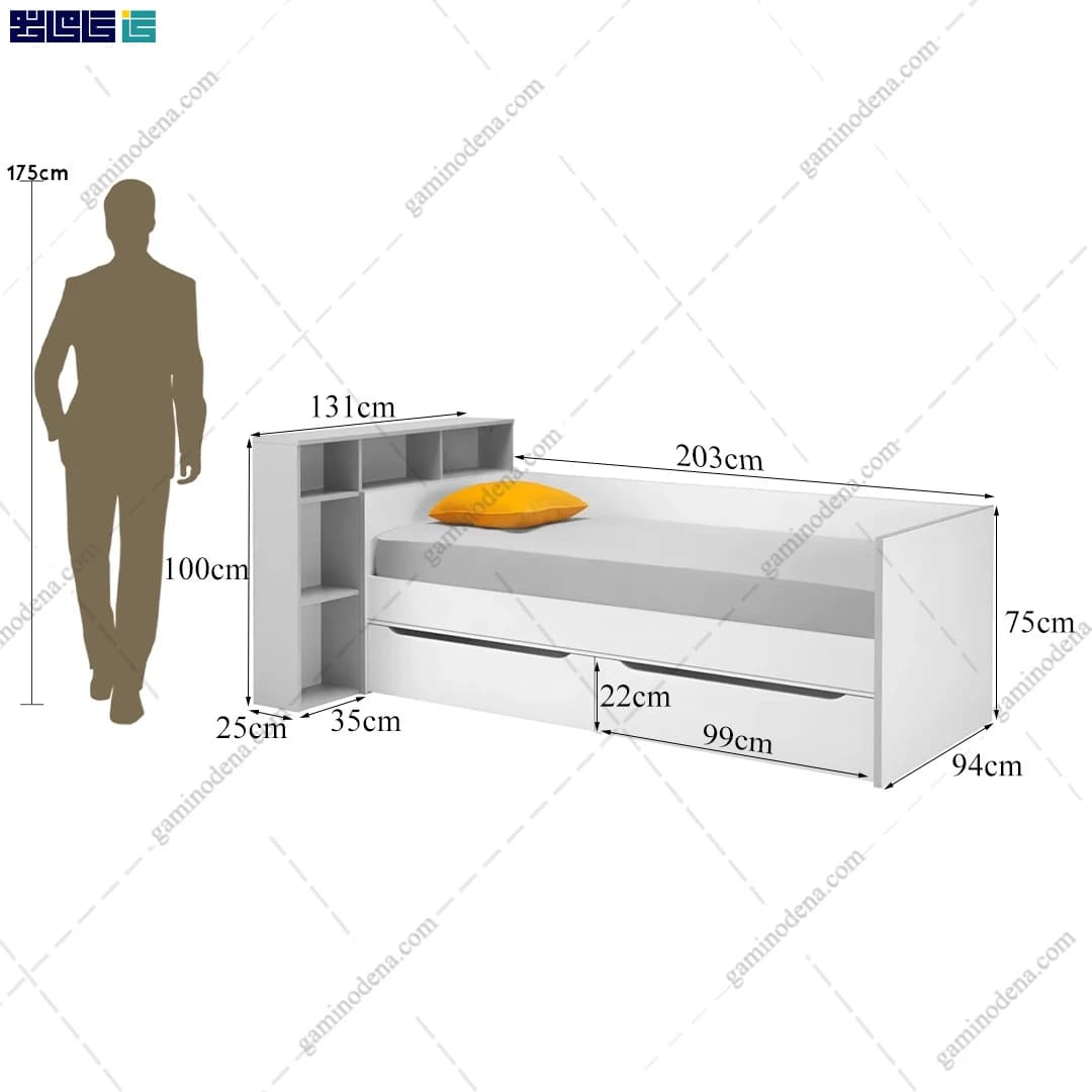 تخت خواب دخترانه مدرن آلاله یک نفره — تصویر ۶