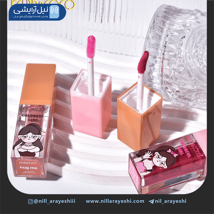 پک رژ لب مایع شاین دار و شاین لب دو قلو کوین اند ک وکو کد Kc246083 — تصویر ۳