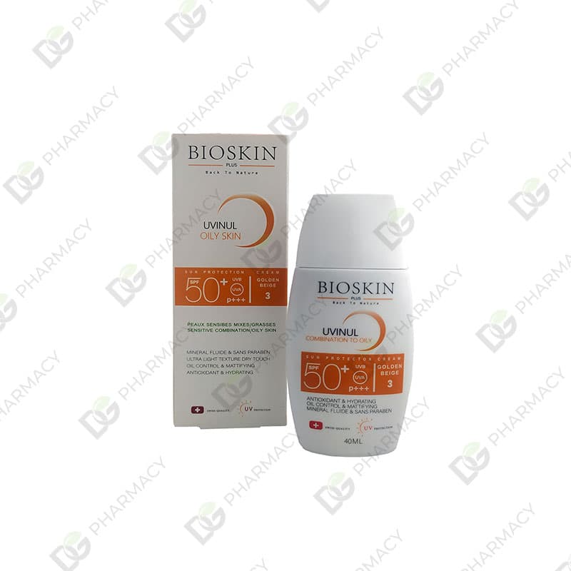 کرم ضد آفتاب بایو اسکین پوست چرب SPF50 (بژ طلایی)