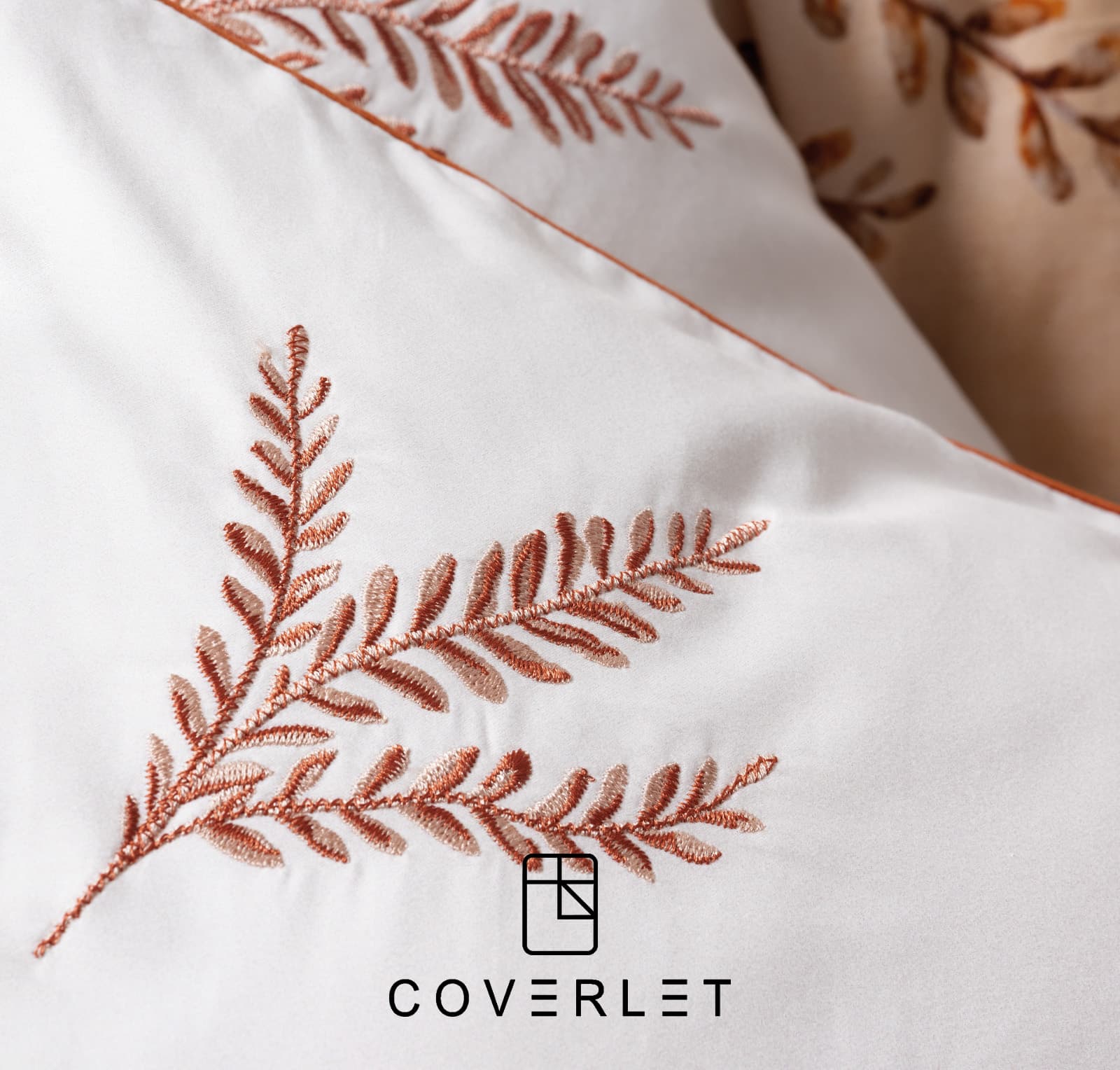 روتختی سفید دونفره طرح گل و گلدوزی کاوری مدل Bouquet — تصویر ۳