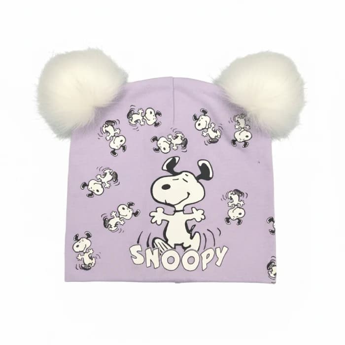 کلاه بچگانه طرح Snoopy گوش‌دار پوم‌پوم‌دار | نرم، گرم و فانتزی