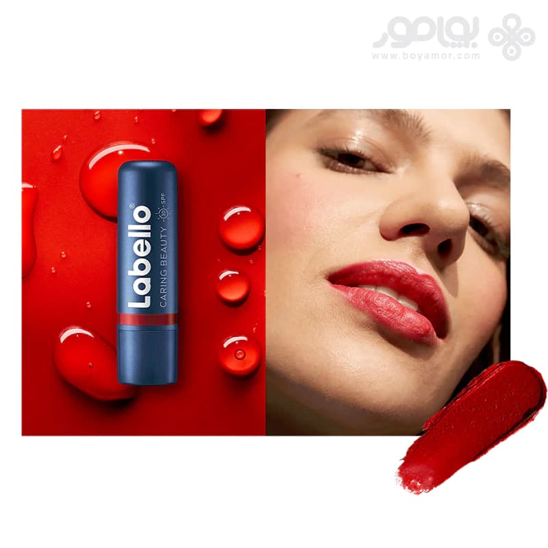 بالم لب 3 در 1 لابلو مدل CARING BEAUTY رنگ قرمز وزن 4.8 گرم — تصویر ۳