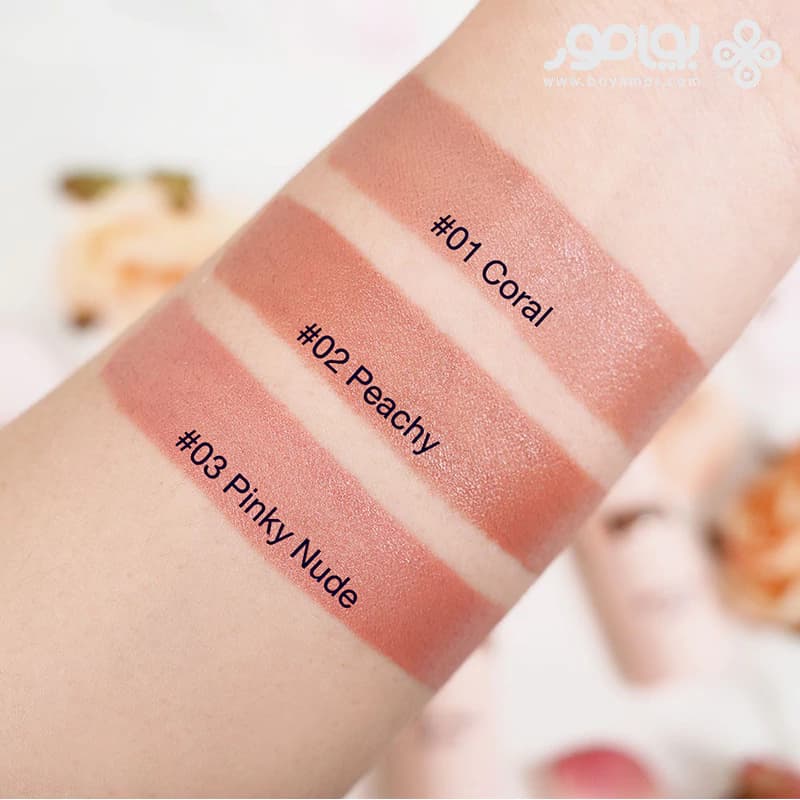 رژ لب جامد مات گلدن رز مدل NUDE LOOK شماره 01 رنگ CORAL NUDE — تصویر ۳