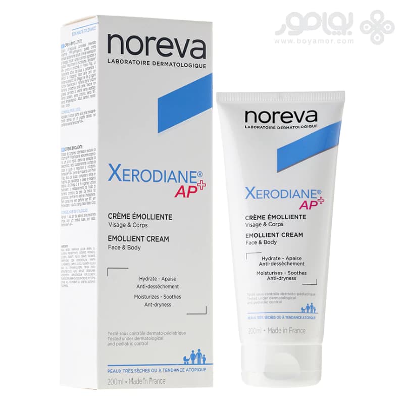 کرم مرطوب کننده و آبرسان نوروا مدل زیرودیان +XERODIANE AP حجم 200 میل — تصویر ۲