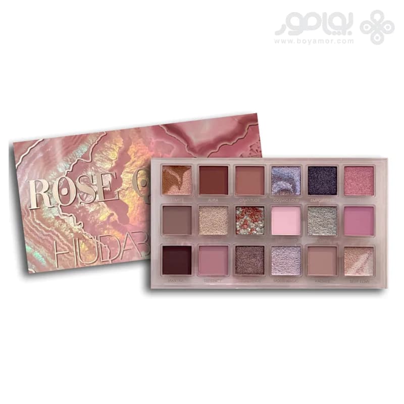 پالت سایه 18 رنگ هدی بیوتی مدل ROSE QUARTZ — تصویر ۲