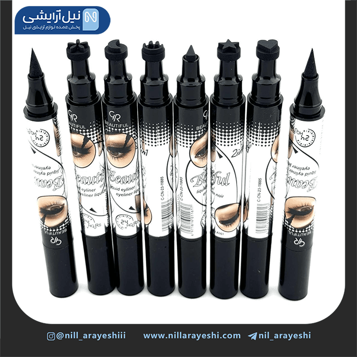 خط چشم دو طرفه استامپی طرح دار گلدن رز کد A161 — تصویر ۴