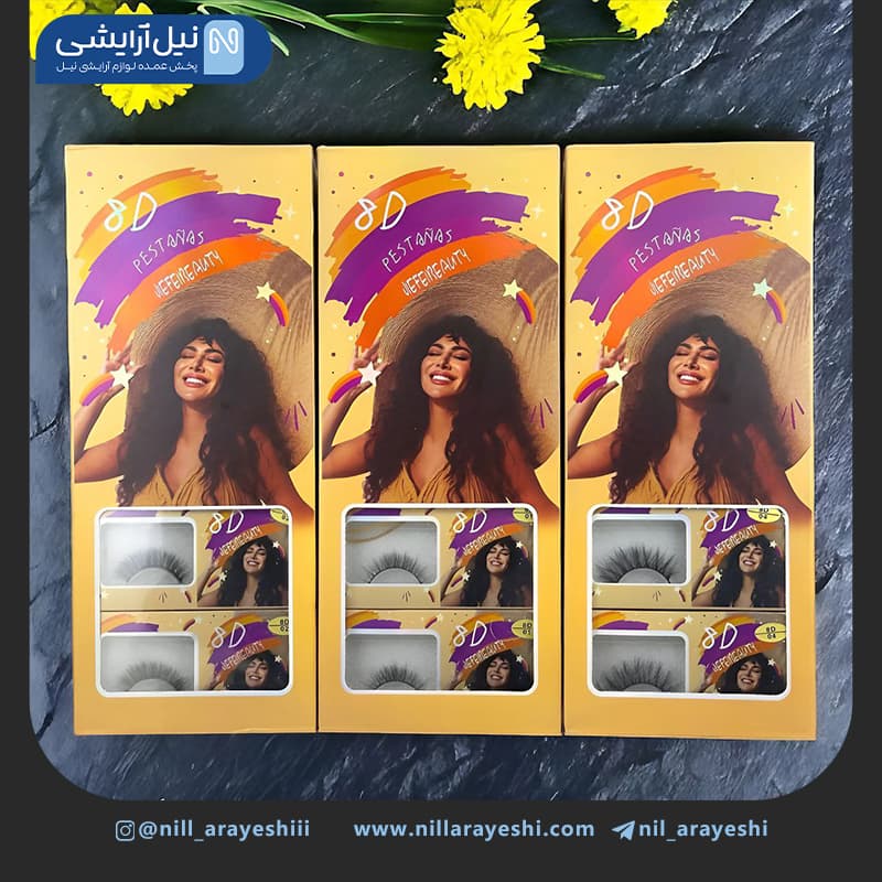 پک مژه مصنوعی 8D جیفی بیوتی ده جفتی کد jf195 — تصویر ۲
