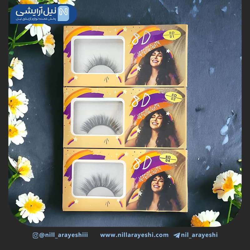 پک مژه مصنوعی 8D جیفی بیوتی ده جفتی کد jf195