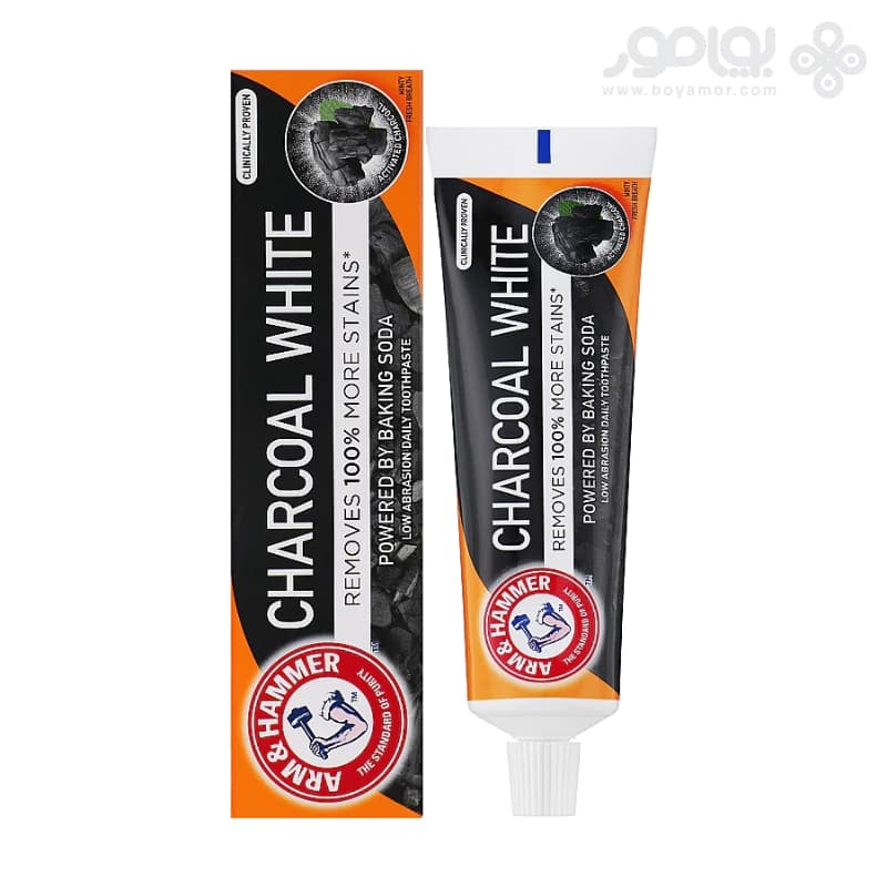 خمیر دندان سفید کننده روزانه آرم اند همر حاوی زغال مدل CHARCOAL WHITE PRO — تصویر ۲