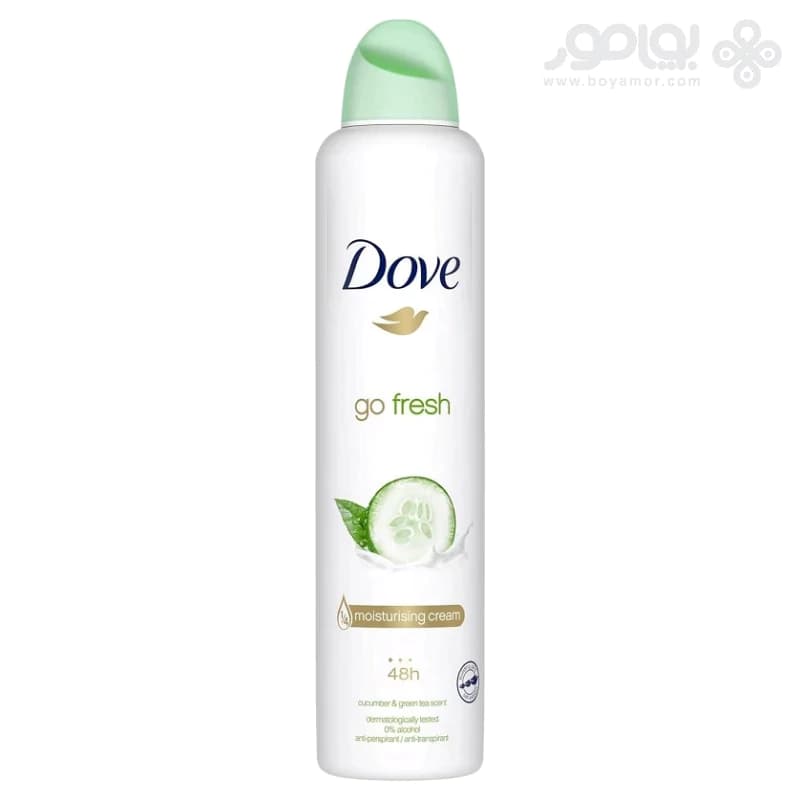اسپری دئودورانت زنانه داو مدل GO FRESH رایحه خیار 250 میل
