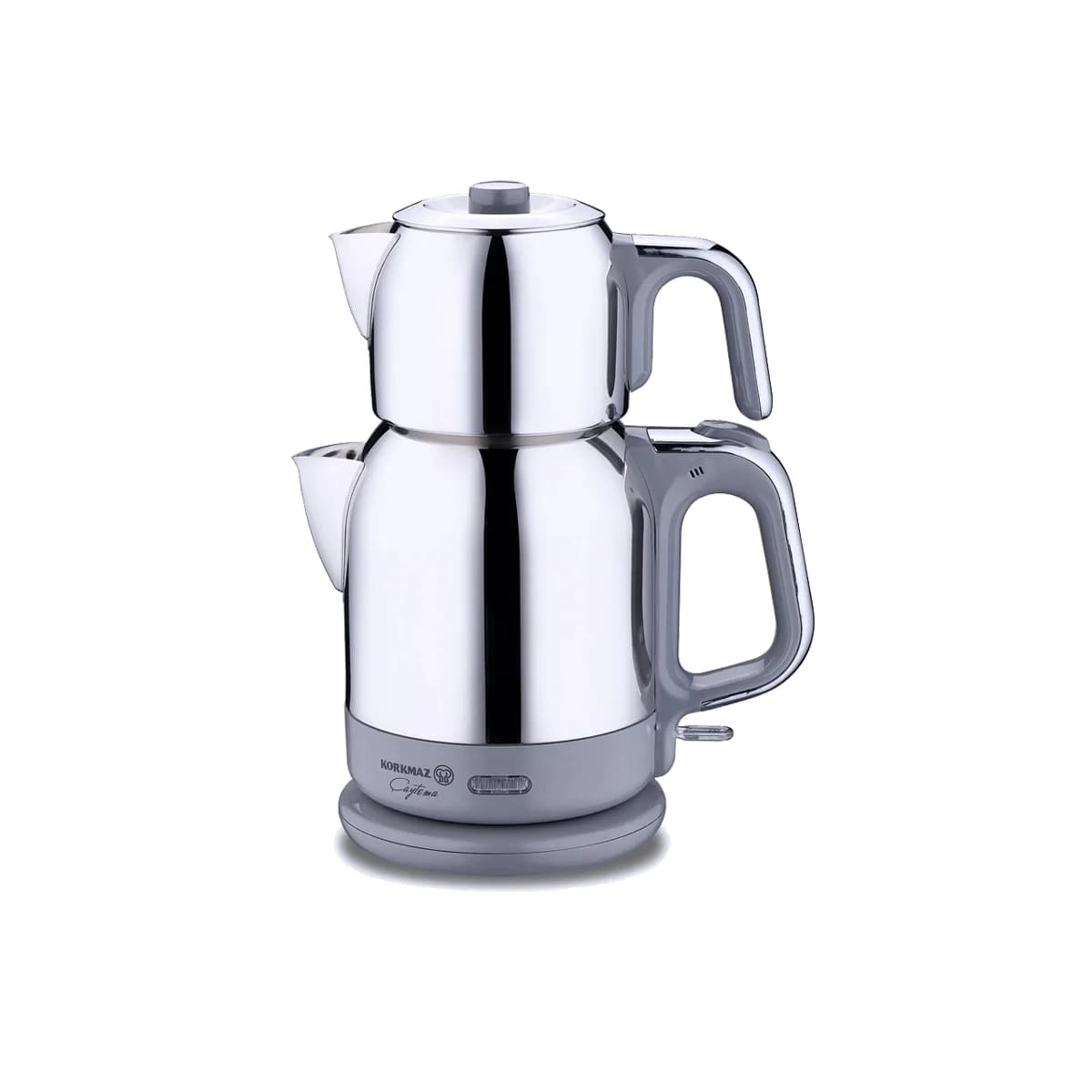 چای ساز اتوماتیک برقی 1600 وات 0.9 + 1.7 لیتر استیل طوسی چایتیما کرکماز 331-10 — تصویر ۲