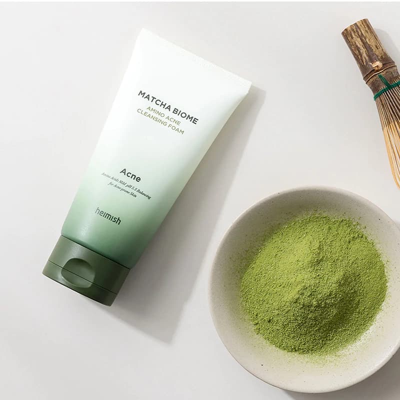 فوم شستشوی ضد آکنه هیمیش مدل MATCHA BIOME وزن 150 گرم — تصویر ۵