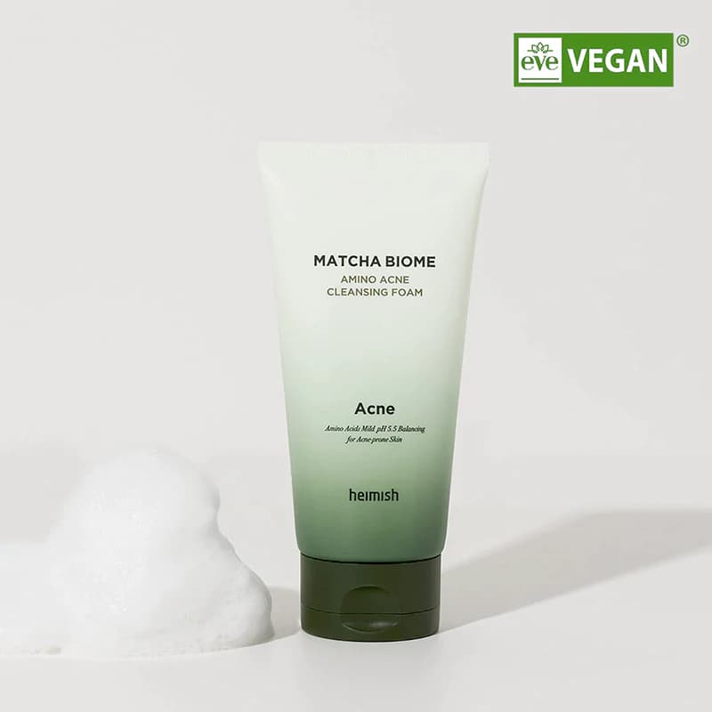 فوم شستشوی ضد آکنه هیمیش مدل MATCHA BIOME وزن 150 گرم — تصویر ۴