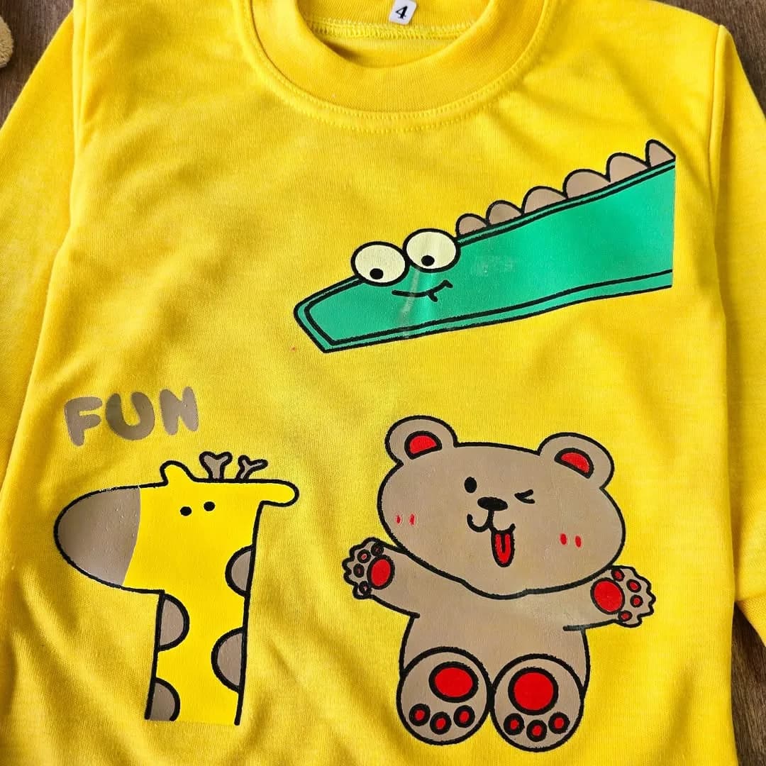 بلوز شلوار نخی دایناسور زرافه fun کد 4002 — تصویر ۲