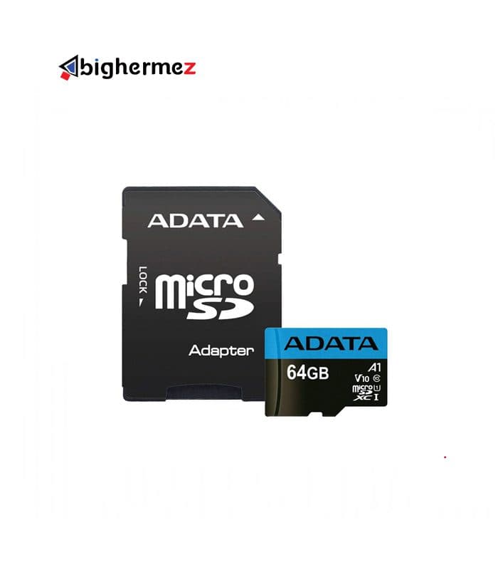 کارت حافظه microSDHC ای دیتا مدل V10 R100 W25+A DP ظرفیت 64 گیگابایت