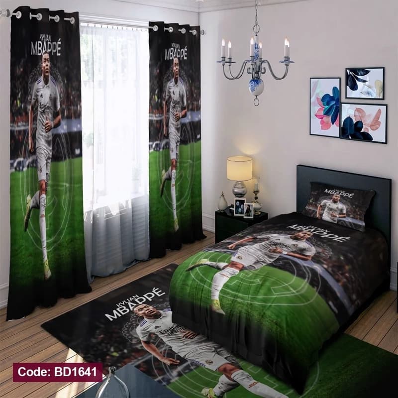 ست کامل ژورنالی روتختی چاپی پسرانه طرح امباپه کد bd1641 (پس کرایه)