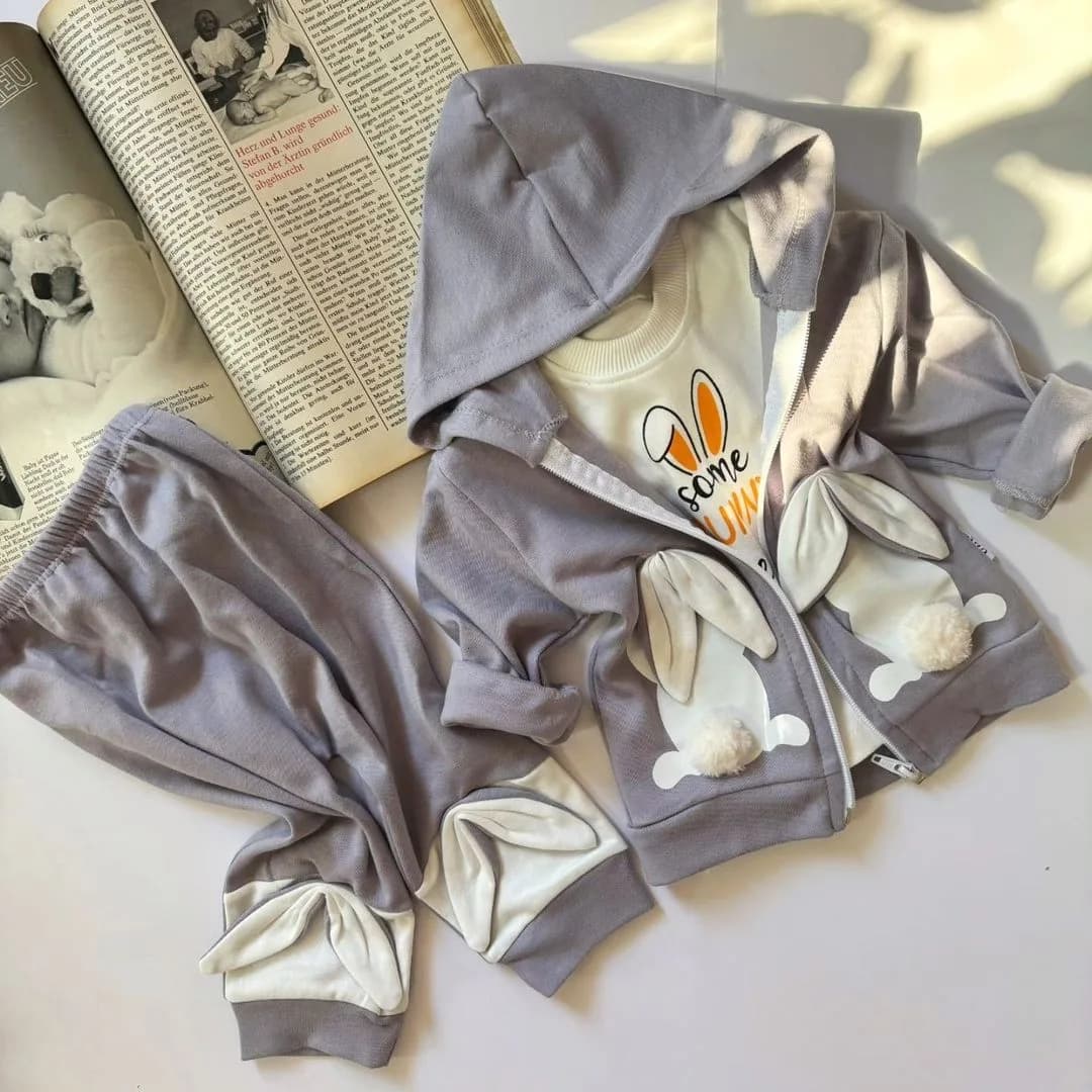 سویشرت شلوار سه تکه بانی خرگوش کد 3902 — تصویر ۴