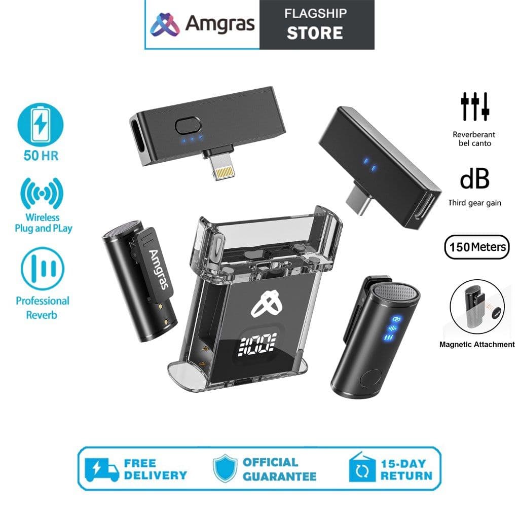 میکروفون AMGRAS SOUND GALAXYIII PRO دو کاربره یقه‌ای