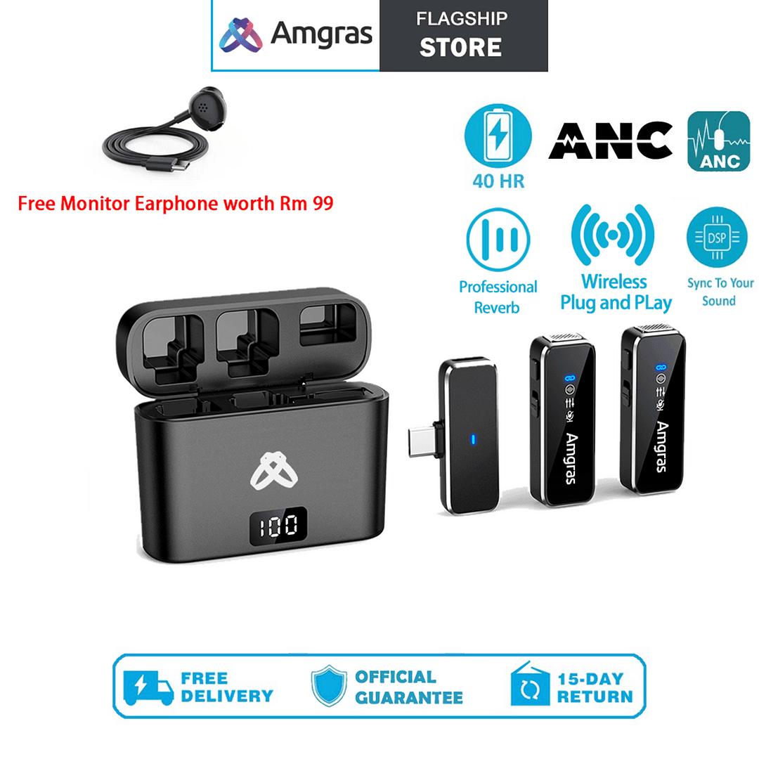 میکروفون AMGRAS SOUND METAIII PRO دو کاربره یقه‌ای