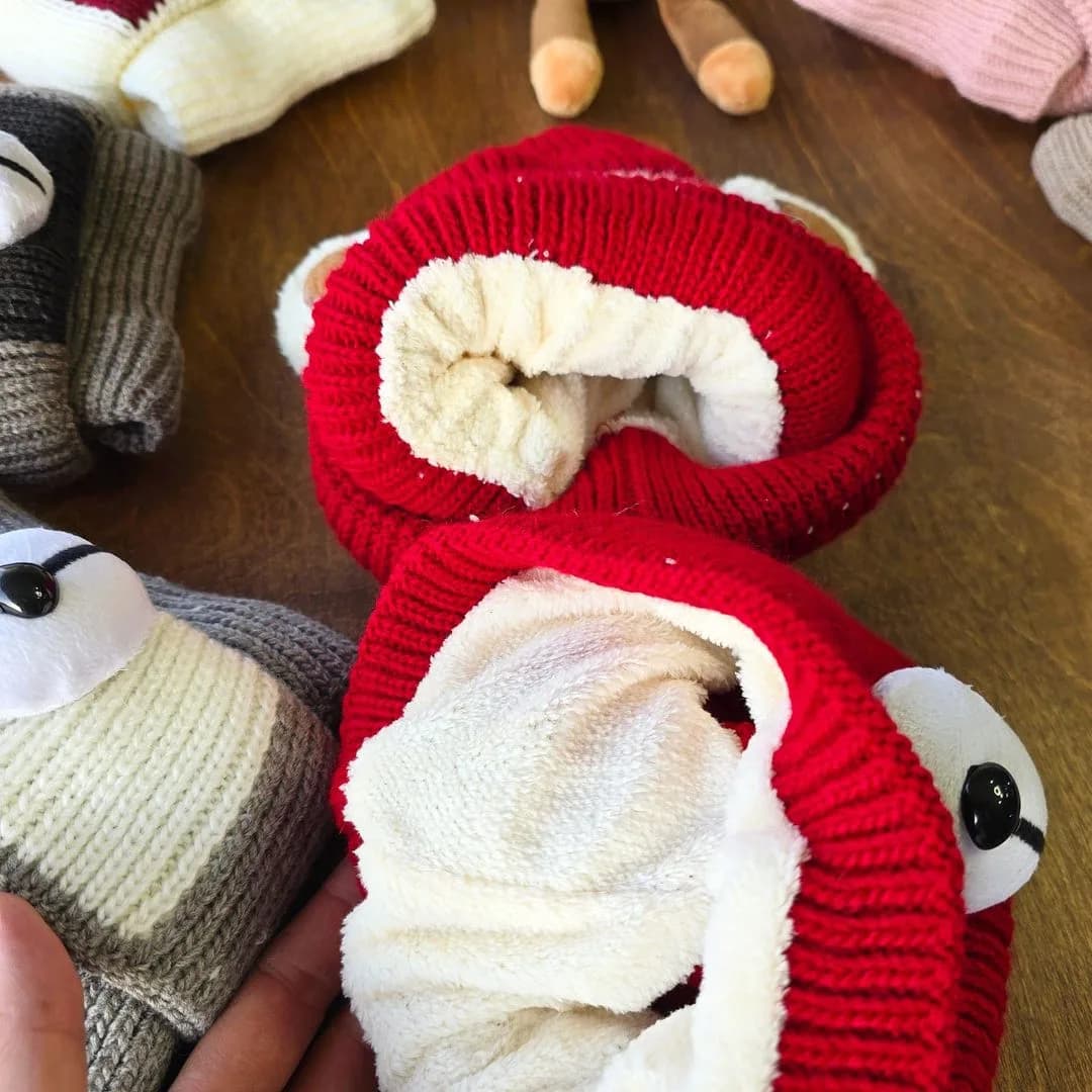 کلاه شال گردنی بافت خرس چشم X کد 3799 — تصویر ۲