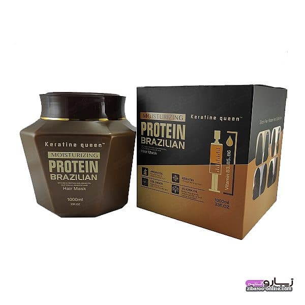 ماسک مو کراتین کویین KERATINE QUEEN PROTEIN BRAZILIAN حجم1000ml اصل