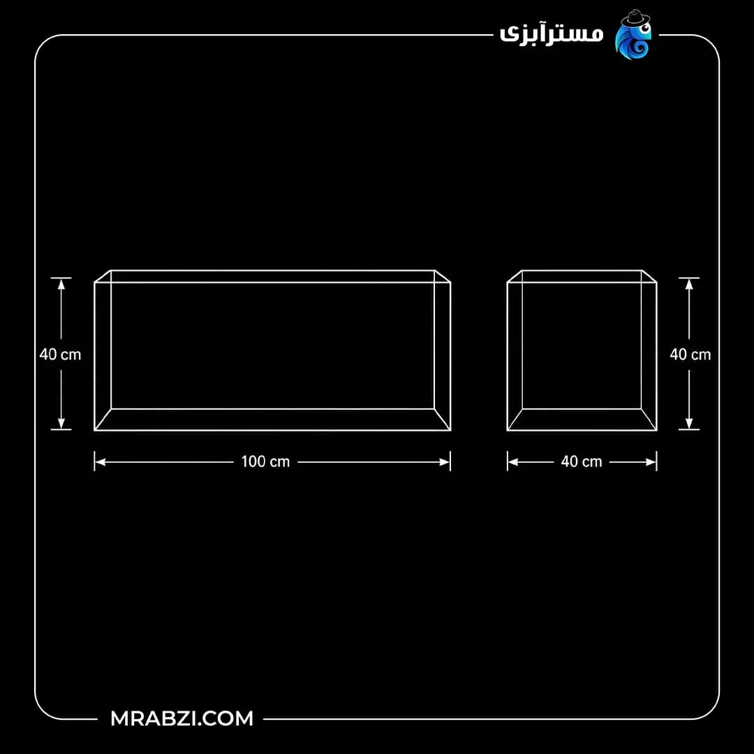 آکواریوم ریملس آکوا شیشه فلوت 10 میل (100*40*40) — تصویر ۲