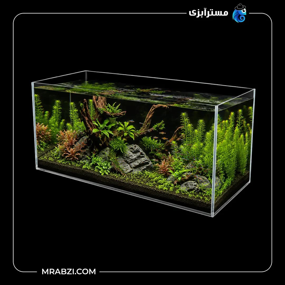 آکواریوم ریملس آکوا شیشه فلوت 10 میل (100*40*40)