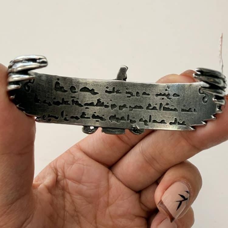 دستبند مردانه استیل فروهر با هک زرتشت — تصویر ۲