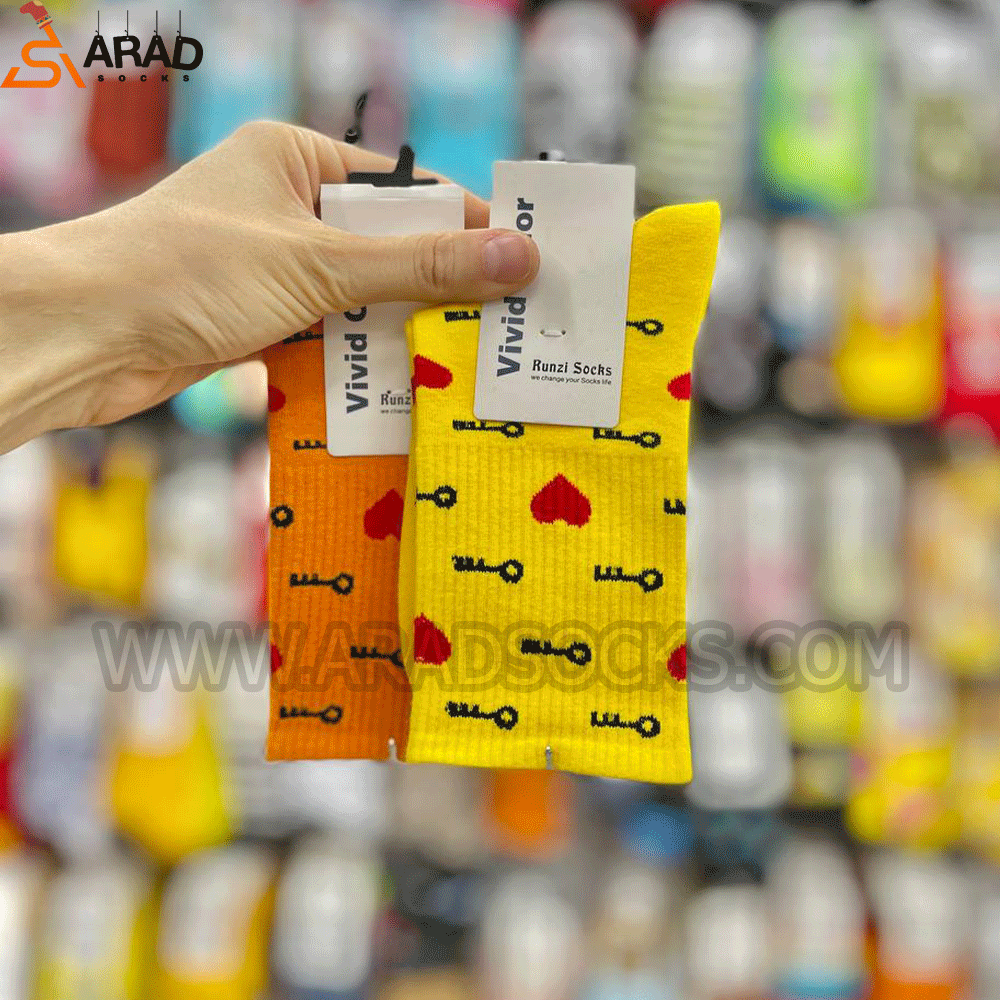 جوراب ساقدار طرح کلید و قلب