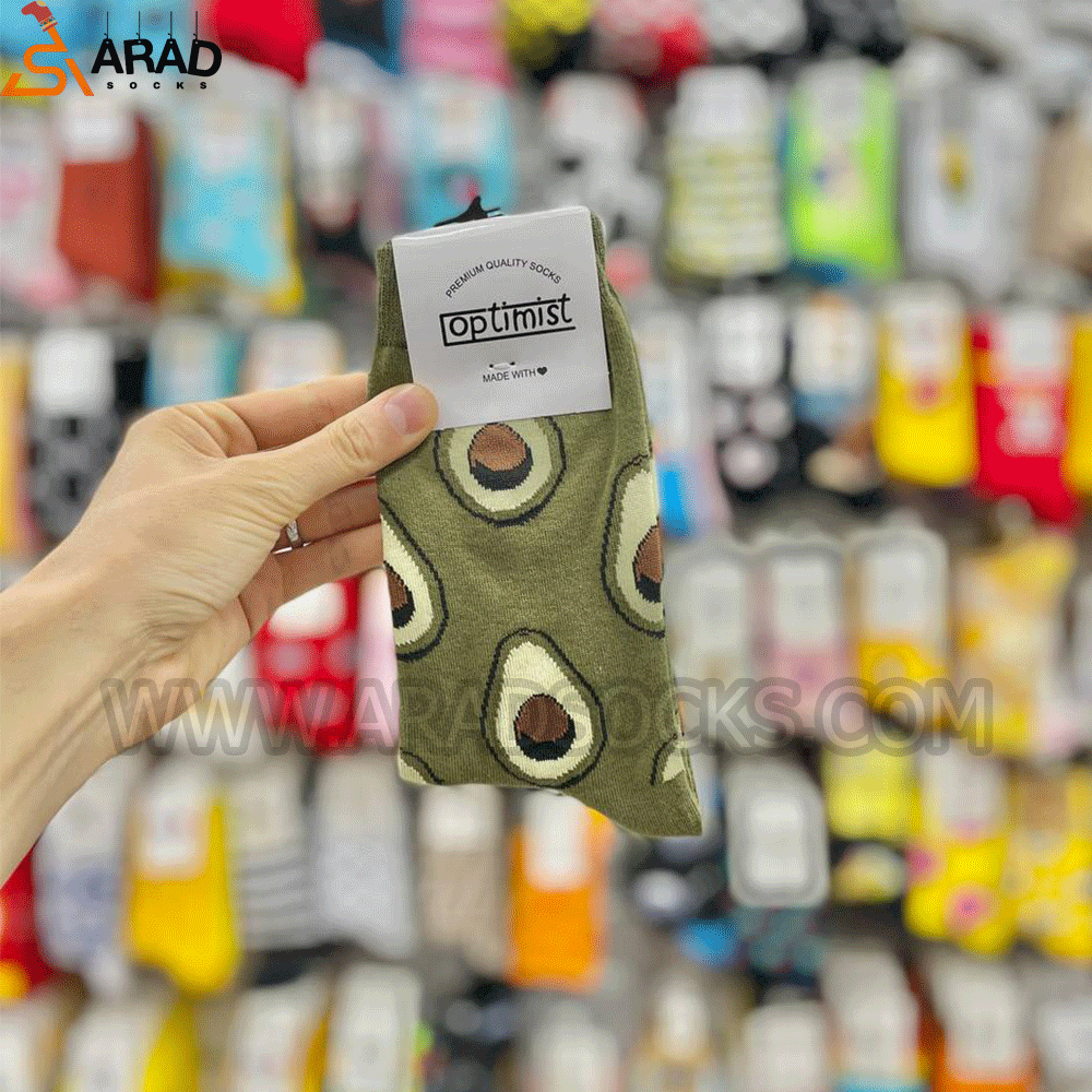 جوراب ساقدار طرح اووکادو سبز