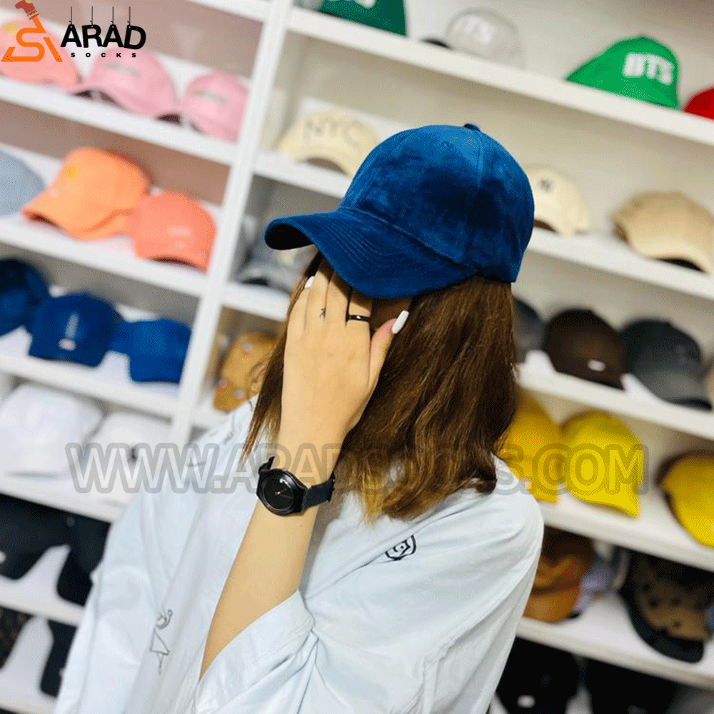کلاه بیسبالی ساده مخمل — تصویر ۲